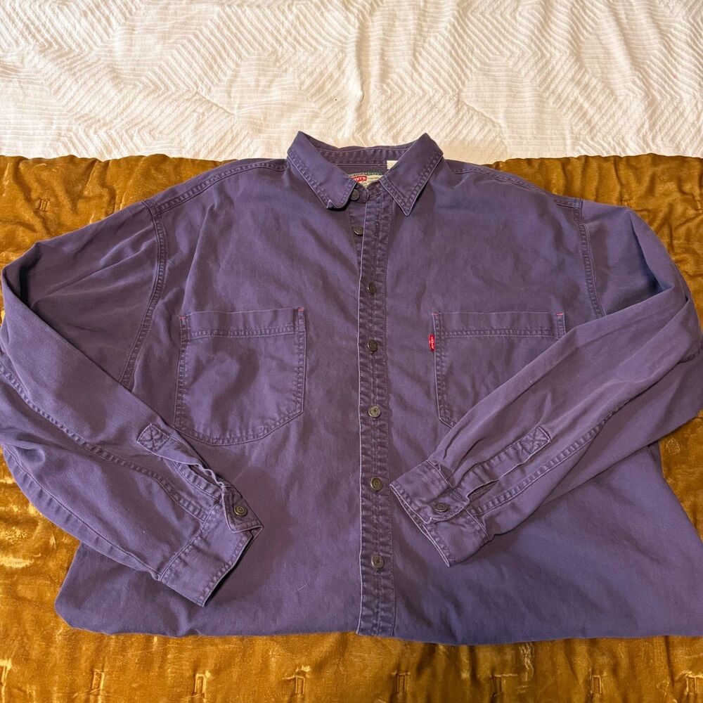 Men's Vintage Levi's Two Horse Red Label Purple Button Down Workshirt XL